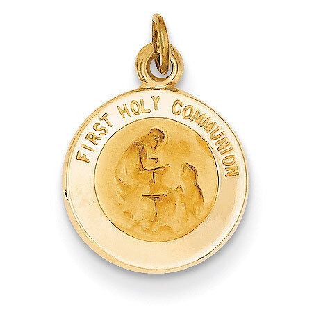 First Communion Medal Charm 14k Gold XR359