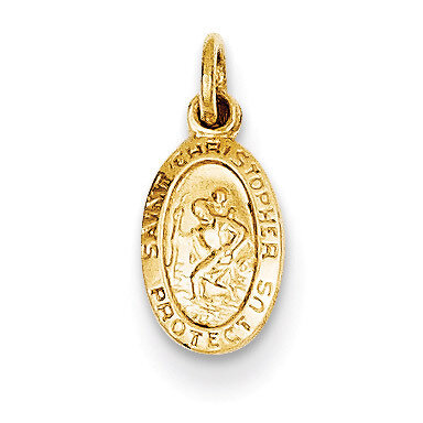 Saint Christopher Medal Charm 14k Gold XR379