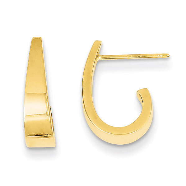 Small Polished J Hoop Earrings 14k Gold XY610