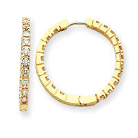 Hinged Hoop Earrings 14k Gold Diamond Quality: AA XE867AA
