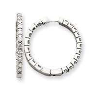 Hinged Hoop Earrings 14k White Gold Diamond Quality: AA XE867WAA