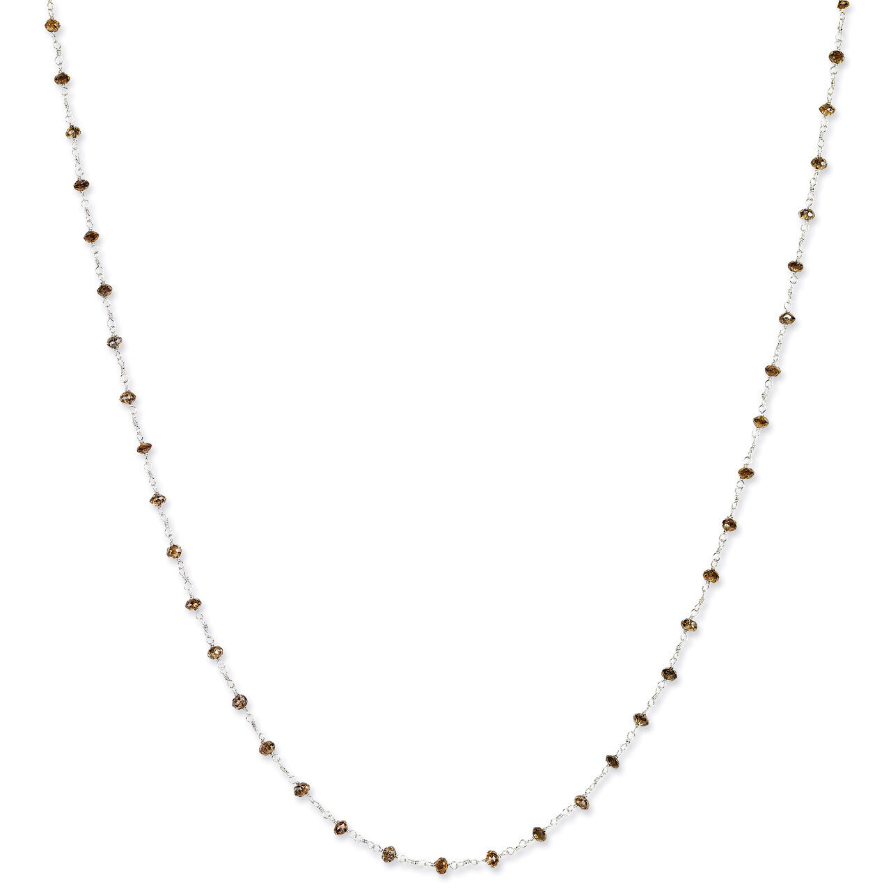 Coffee Brown Diamond Briolette Necklace 14k White Gold XDB101-18
