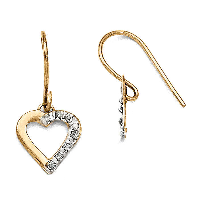 Heart Earrings 14k Gold with Diamonds DF262