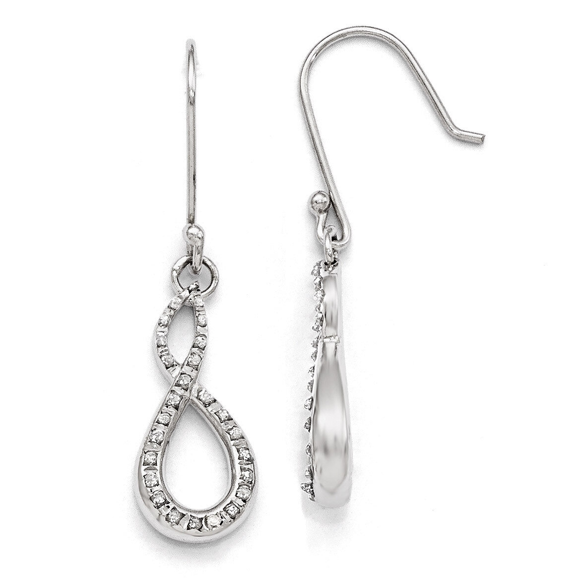 Mystique Figure 8 Earrings Sterling Silver with Diamonds QDF169, MPN: QDF169, 883957547084