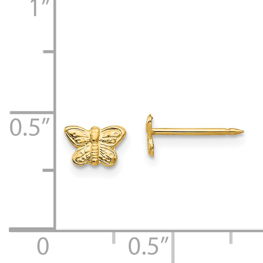 7mm Butterfly Earrings 14k Gold 269E