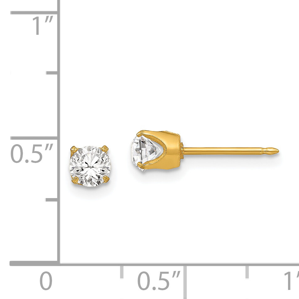 5mm Austrian Crystal Earrings 24k Gold-plated 31E