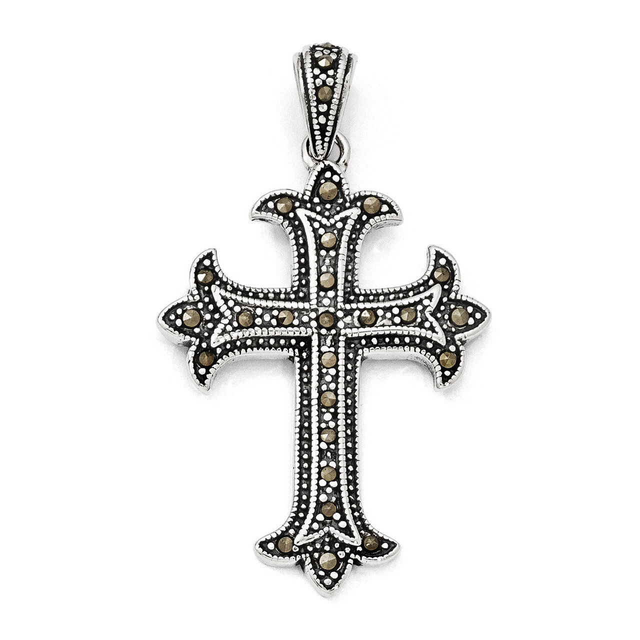 Marcasite Cross Pendant Sterling Silver QC5280