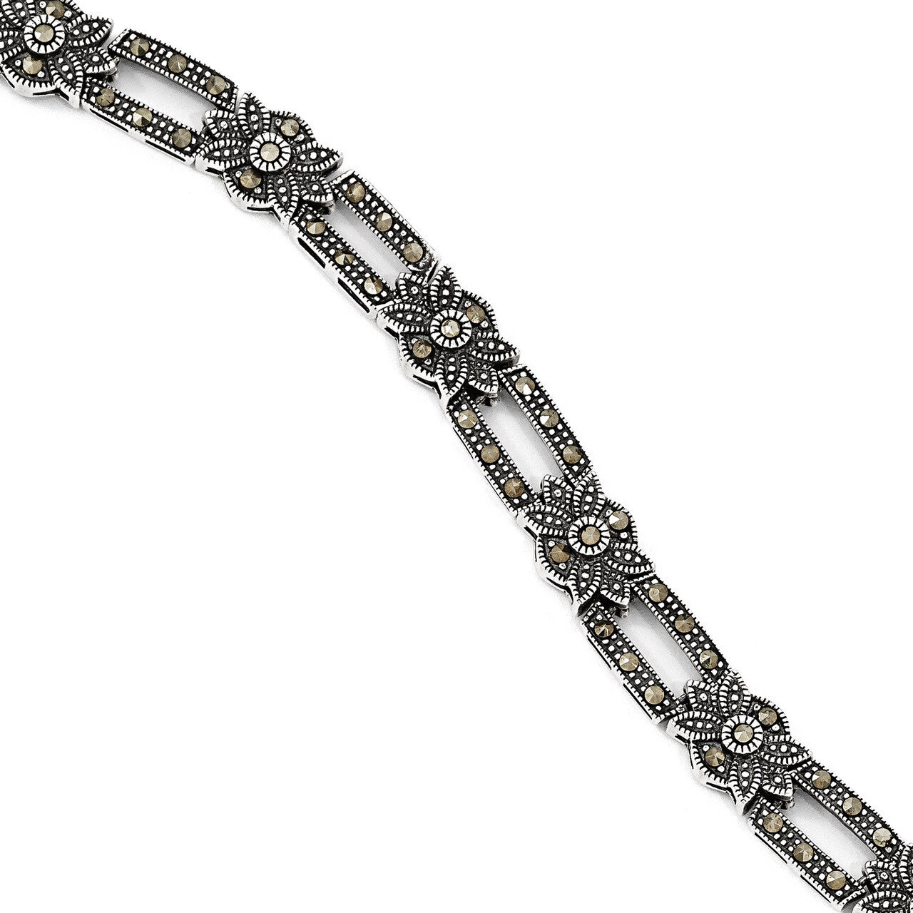 Marcasite Bracelet Sterling Silver QH1038-7.5