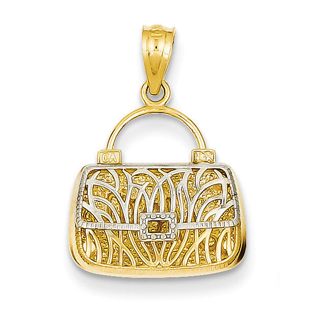 Reversible Mom Handbag Pendant 14k Gold &amp; Rhodium C3222, MPN: C3222, 883957138336