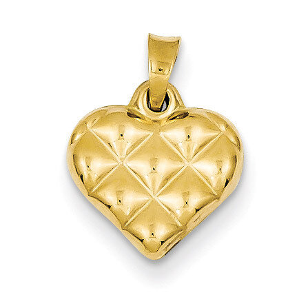 Quilted Puffed Heart Charm 14k Gold D3310, MPN: D3310, 883957899619