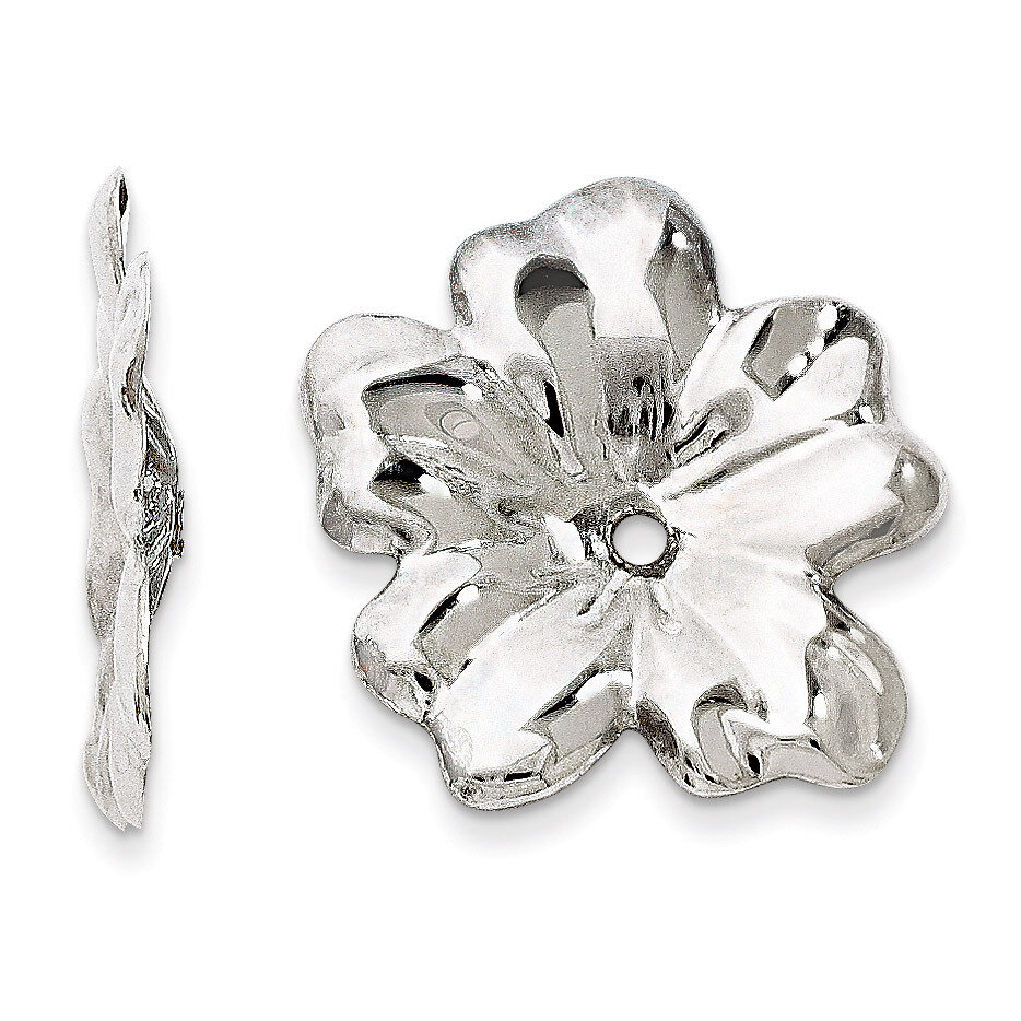 Floral Earring Jackets 14k White Gold H717J