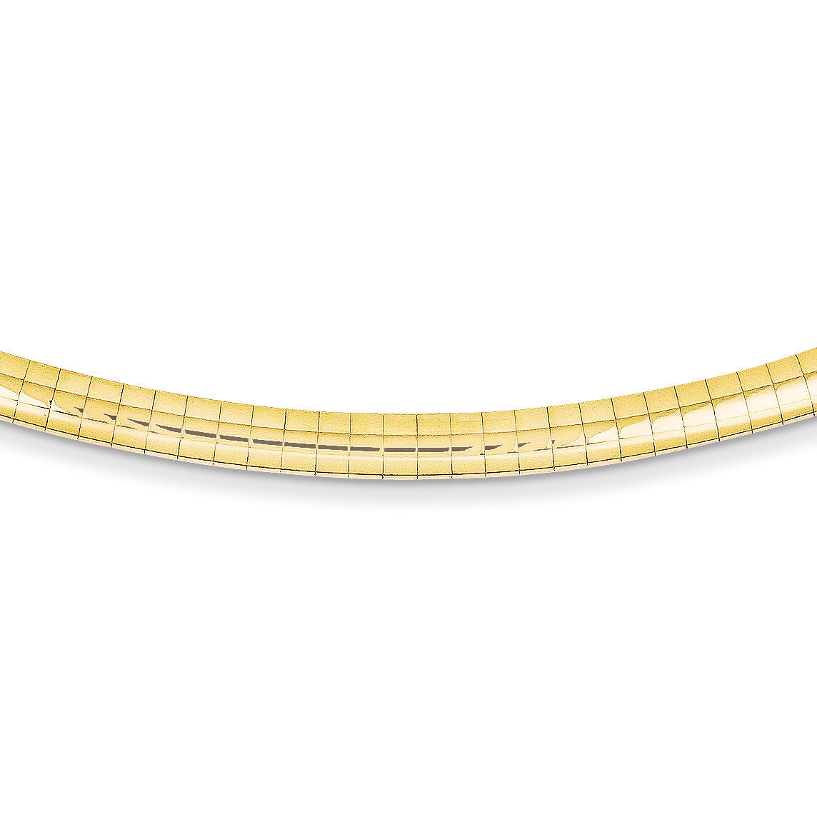 4mm Lightweight Domed Omega Necklace 14k Gold ODL4-18