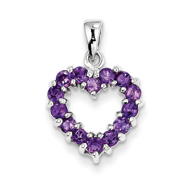 Amethyst Heart Pendant Sterling Silver QDX373, MPN: QDX373, 883957501291