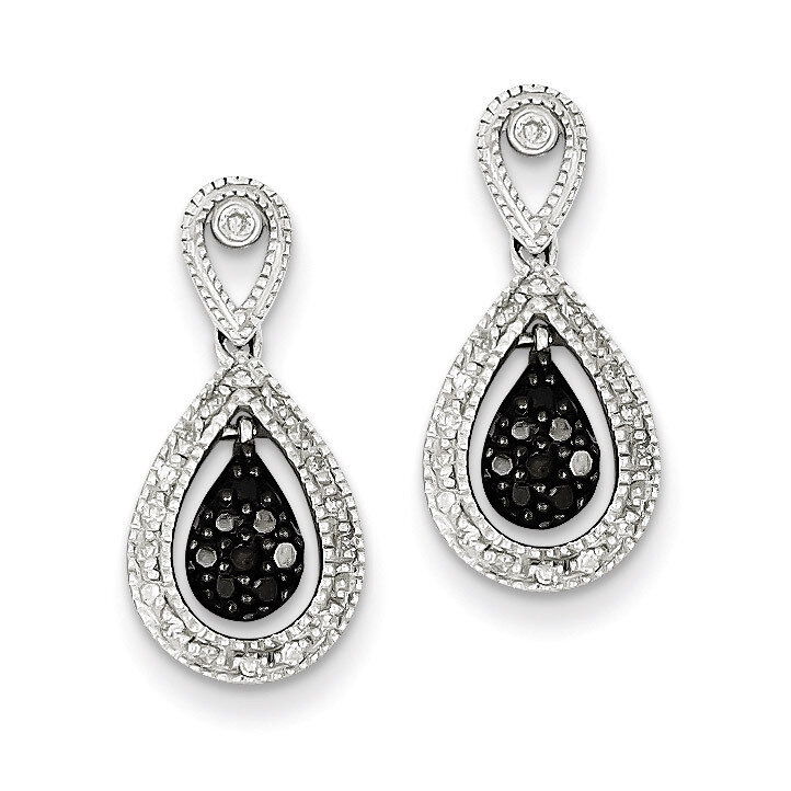 Black & White Diamond Earrings Sterling Silver QE10851