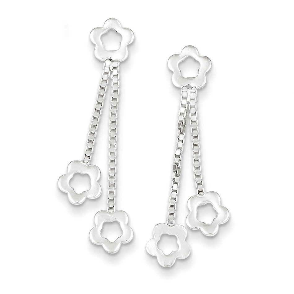 Flower Dangle Earrings Sterling Silver QE4094, MPN: QE4094, 883957928807