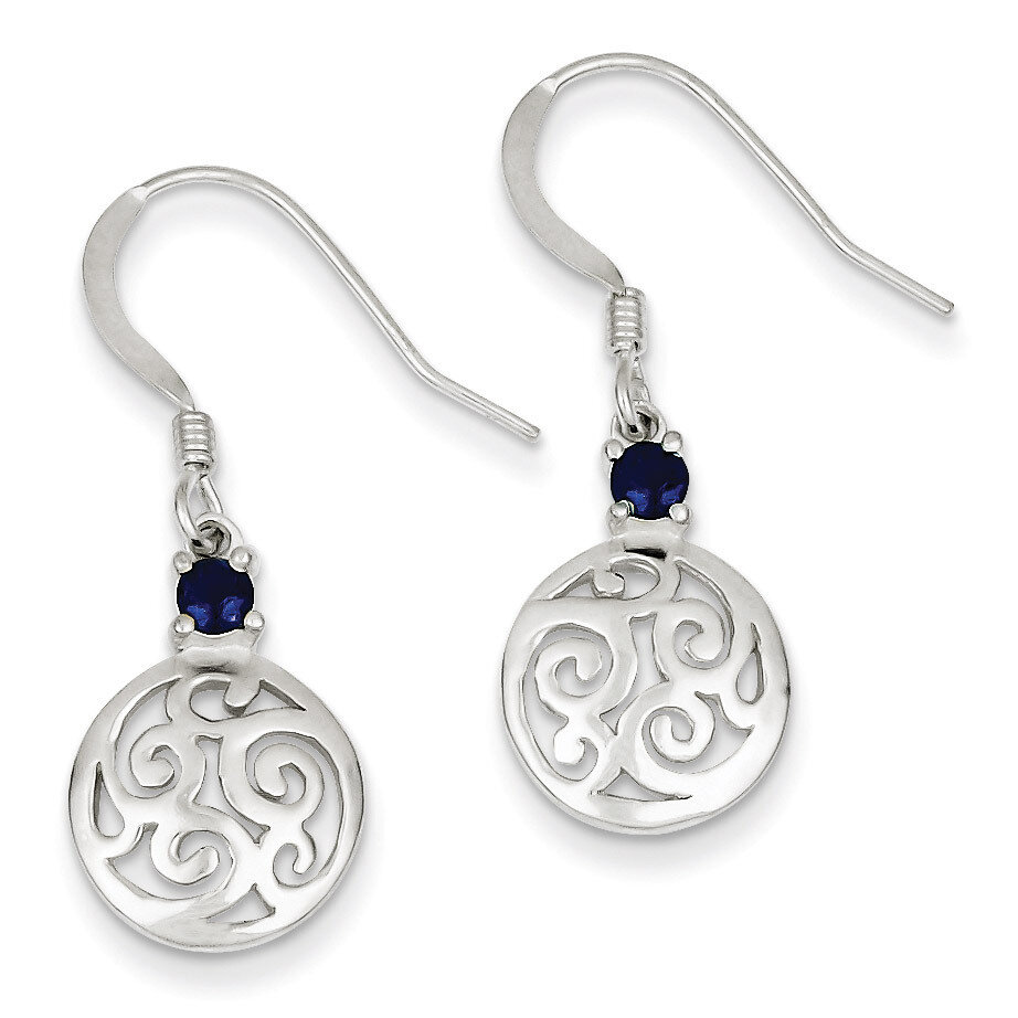 Iolite Round Polished Filigree Dangle Earrings Sterling Silver QE7140, MPN: QE7140, 886774761077