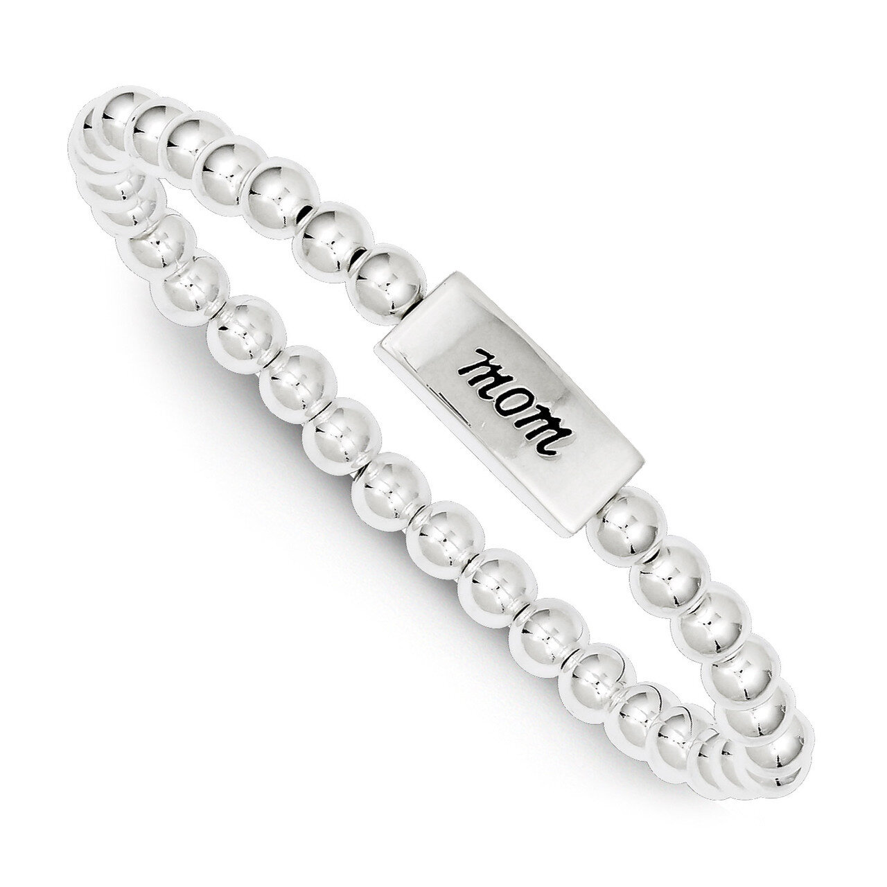 Enameled MOM Stretch Bracelet Sterling Silver QG3208, MPN: QG3208, 191101294600
