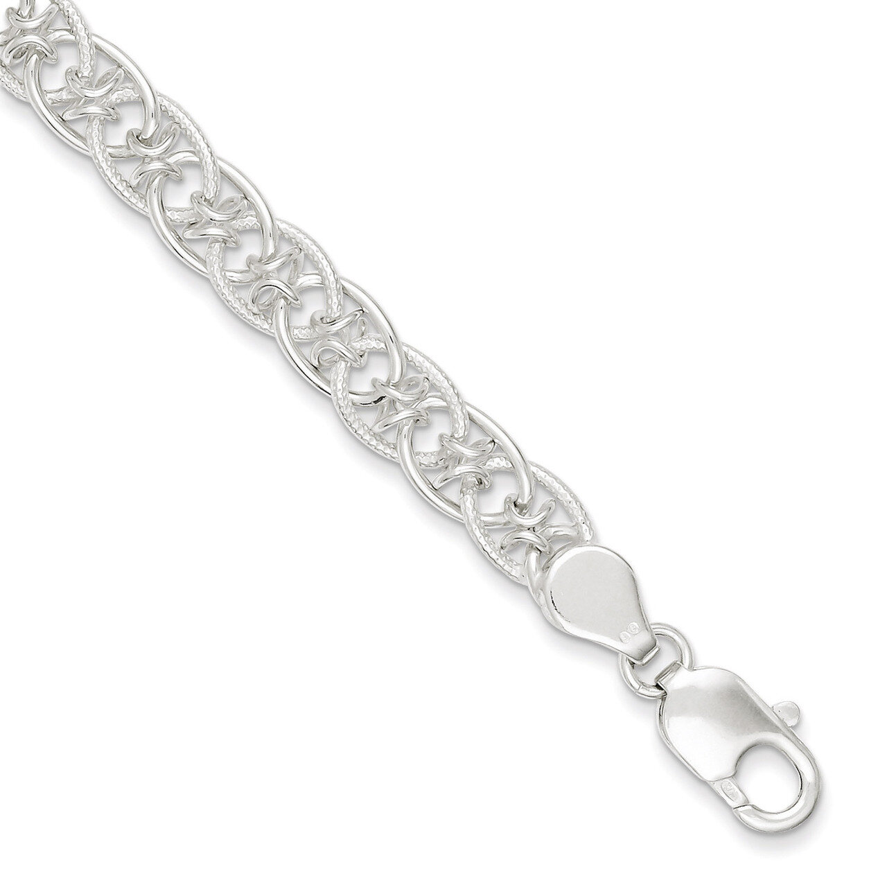 Polished and Textured Fancy Bracelet Sterling Silver QG3229-7.5, MPN: QG3229-7.5, 191101294549