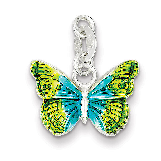 Enameled Butterfly Charm Sterling Silver QP1166