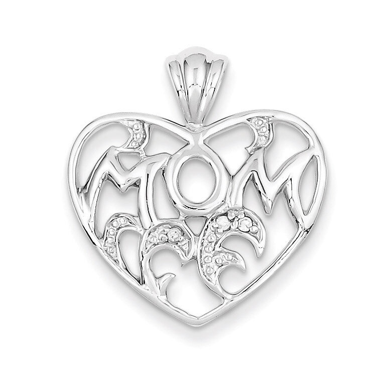 Diamond Mom Heart Pendant Sterling Silver QP1362, MPN: QP1362, 883957958842