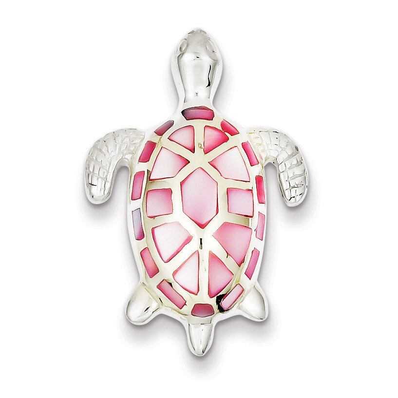 Pink Mother of Pearl Turtle Slide Sterling Silver QP484, MPN: QP484, 883957960623