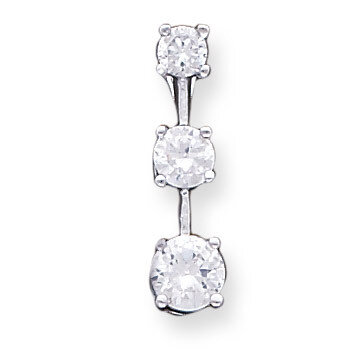 3-stone Diamond Pendant Sterling Silver QP798, MPN: QP798, 883957961866