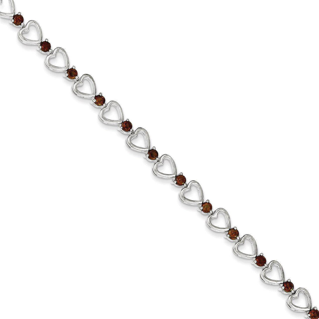Garnet Bracelet Sterling Silver QX176GA