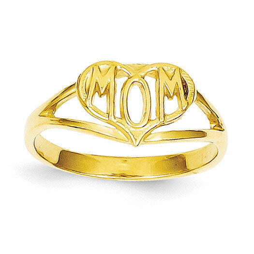 Polished Mom Heart Ring 14k Gold R423, MPN: R423, 191101370281
