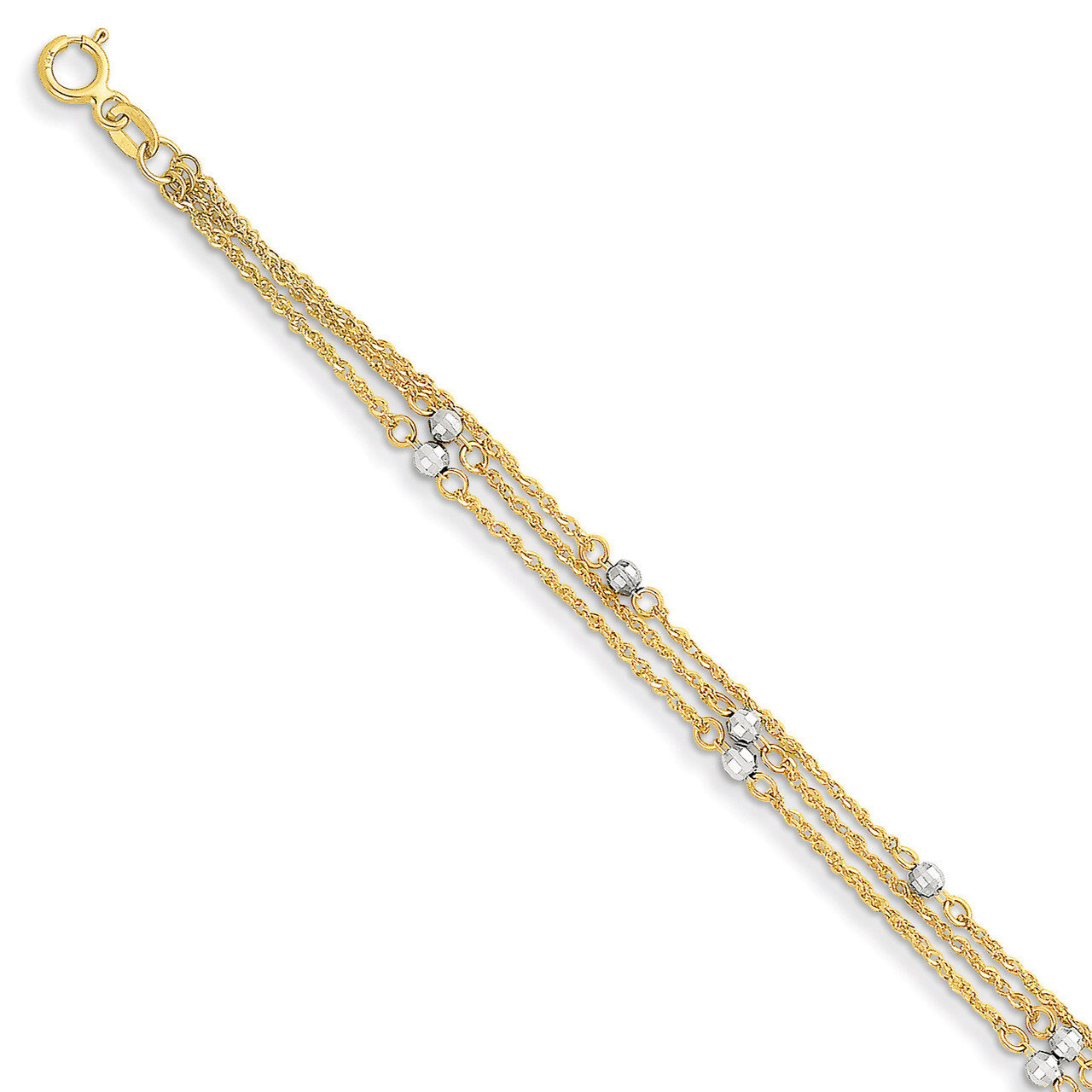 Triple Strand Bracelet 14k Two-tone Gold SF1544-7.25