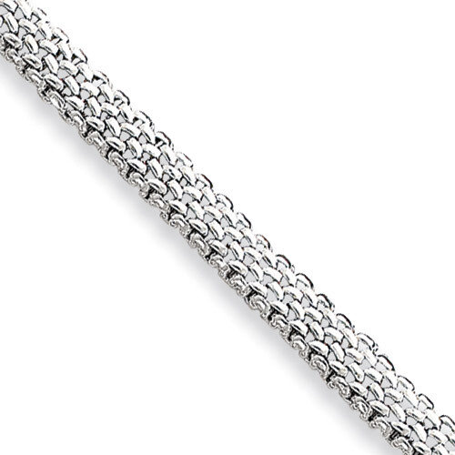 7.25in 7mm Polished Mesh Bracelet 14k White Gold SF601-7.25