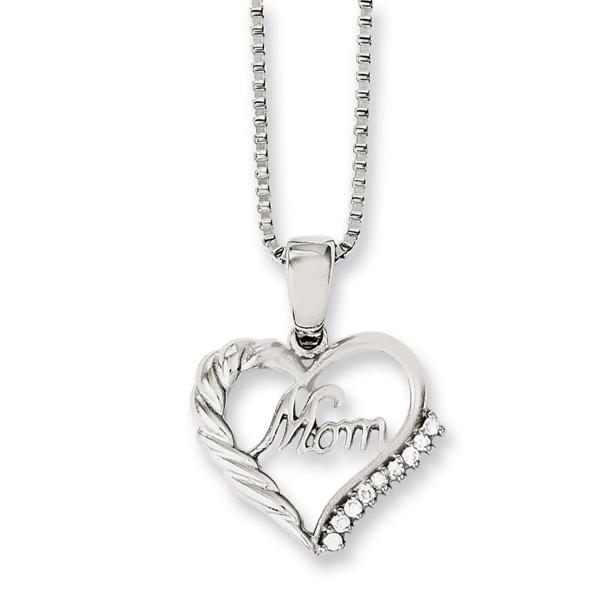 Mom with Diamond 18in Necklace Stainless Steel SRN1086-18, MPN: SRN1086-18, 191101371820