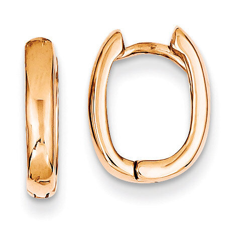 Rose Gold Oval Hinged Hoop Earrings 14K TF137, MPN: TF137, 883957291208