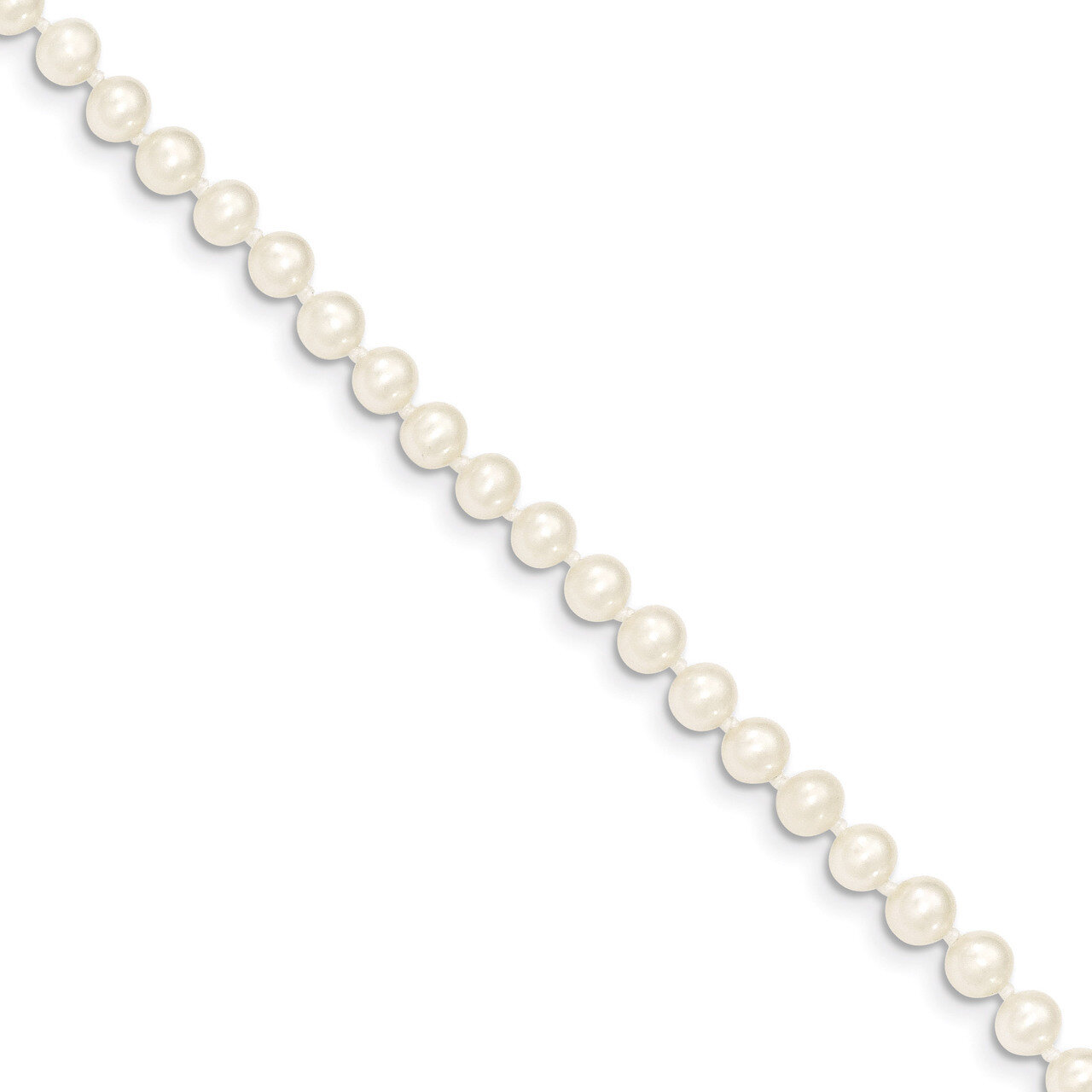 4-5mm White Cultured Near Round Pearl Necklace 14k Gold WPN040-18, MPN: WPN040-18, 815479015727