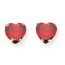 7mm Heart Garnet Earrings 14k Gold XE99GA, MPN: XE99GA, 883957338521