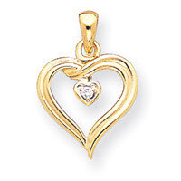 Diamond Quality: AA heart pendant 14k Gold XH20AA
