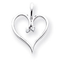 Diamond Quality: AA Heart Pendant 14k White Gold XH24WAA