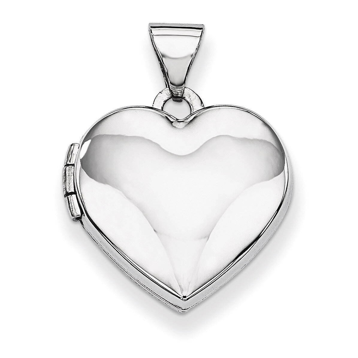 Polished Heart-Shaped Locket 14k White Gold XL305