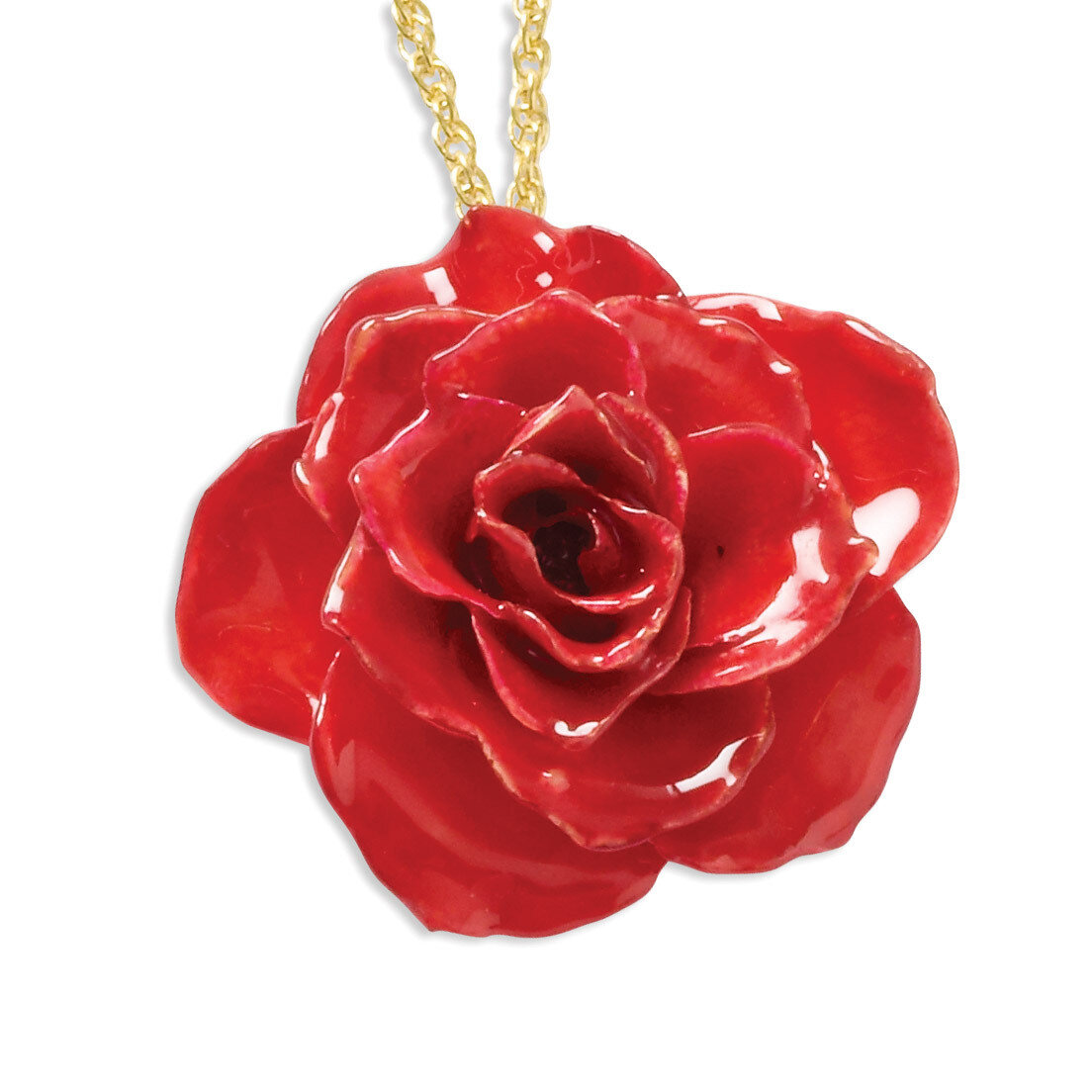 Red Rose with Gold-tone Chain Lacquer Dipped BF1334-20