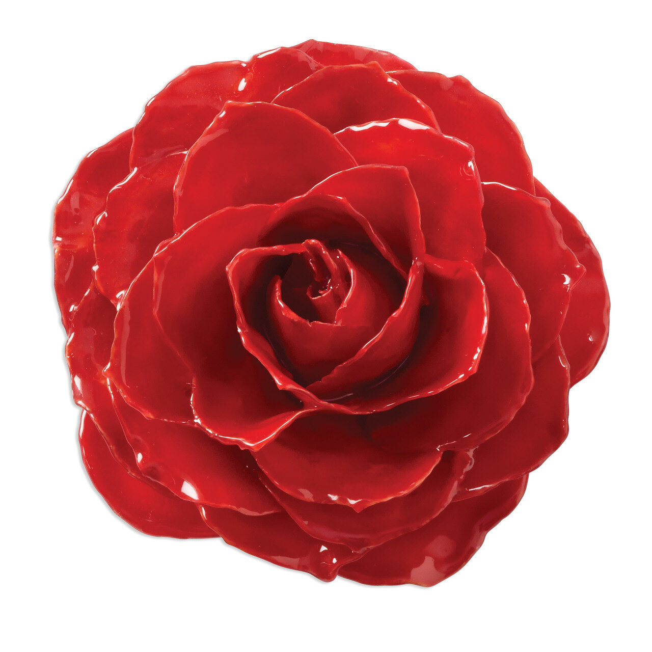 Red Rose Brooch Lacquer Dipped BF1346