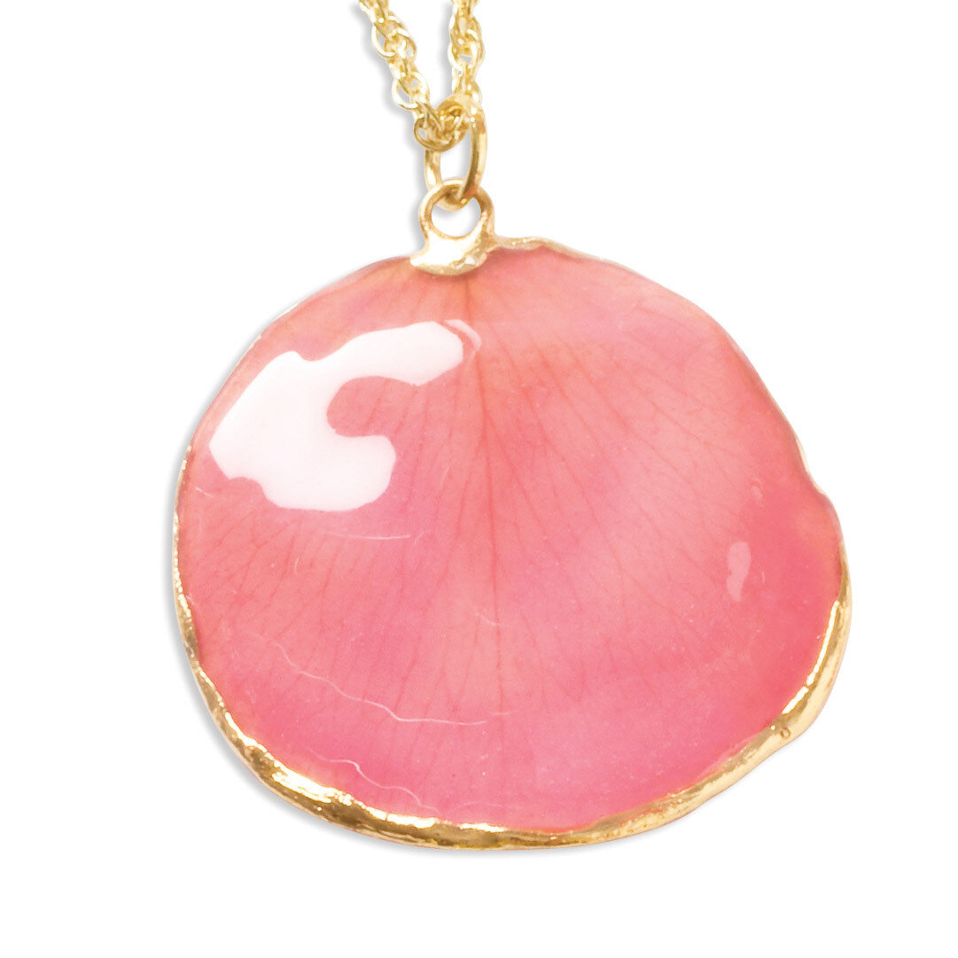 Pink Rose Petal with Gold-tone Chain Lacquer Dipped 24k Gold Trim BF1355-20, MPN: BF1355-20, 810391…