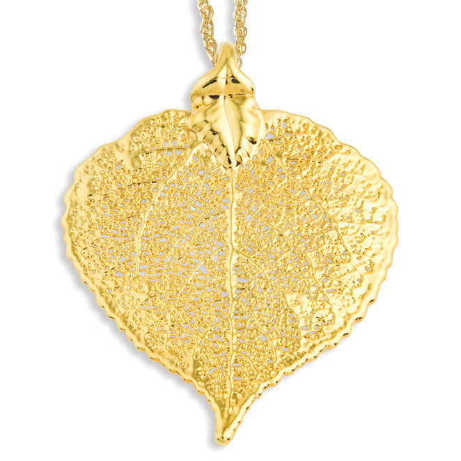 Aspen Leaf with Gold-plated Chain 24k Gold Dipped BF1383-20