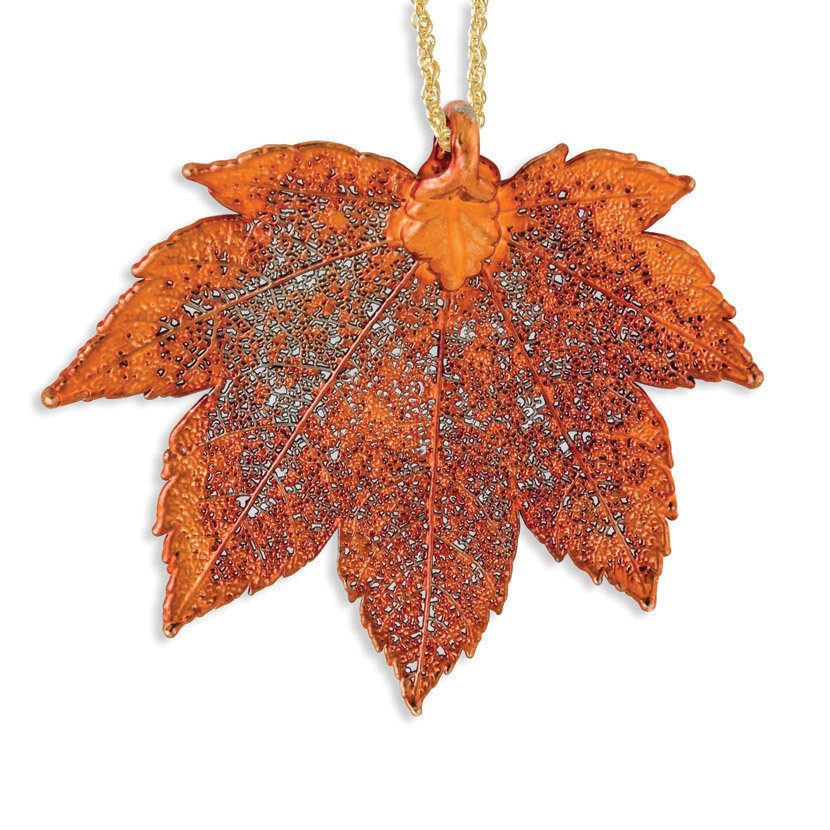 Full Moon Maple Leaf with Gold-tone Chain Iridescent Copper Dipped BF1391-20, MPN: BF1391-20, 81039…