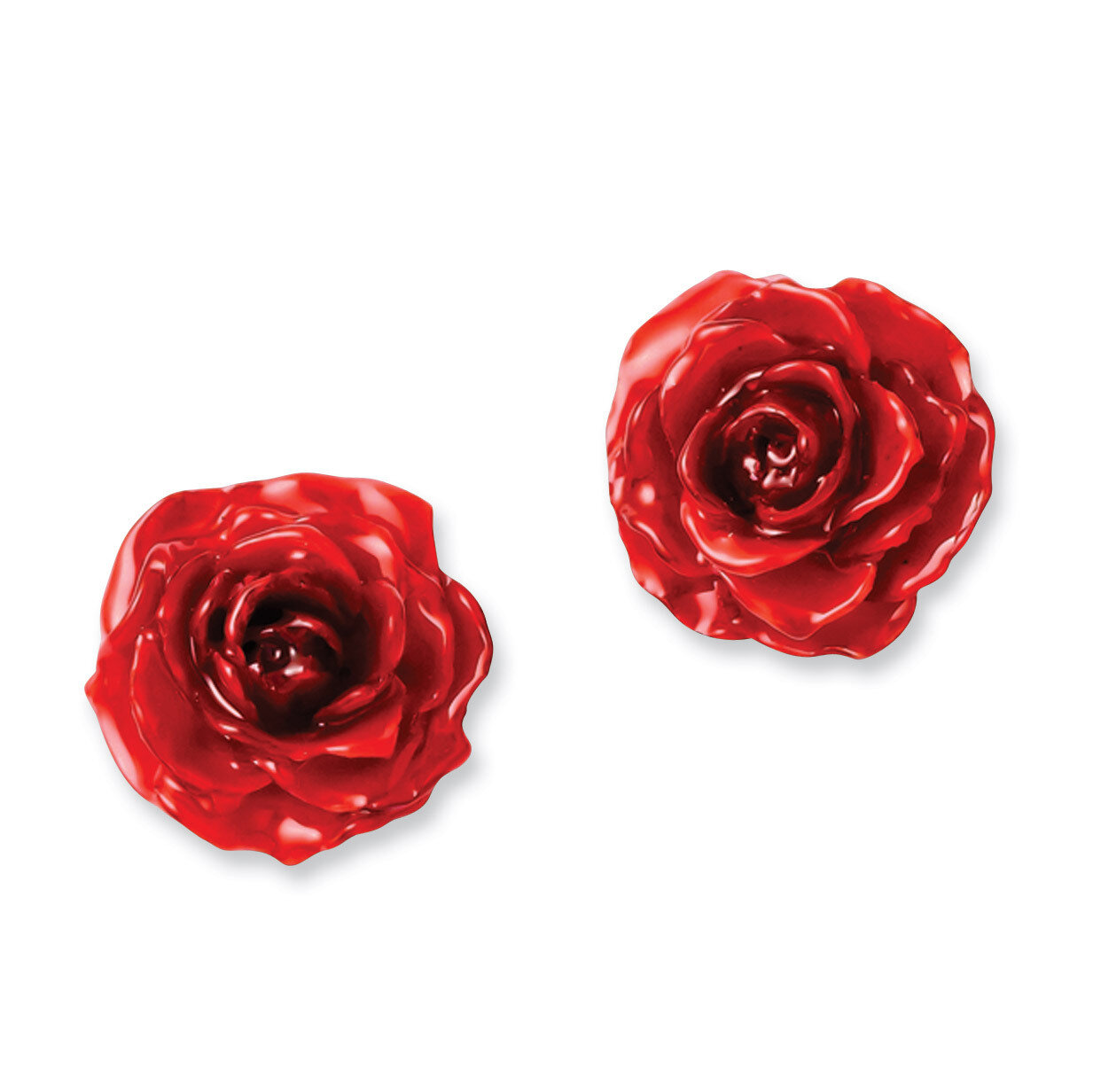 Red Rose Post Earrings Lacquer Dipped BF2007, MPN: BF2007, 810391018078