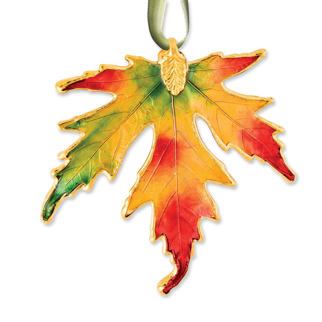 Multicolor Silver Maple Decorative Leaf Lacquer Dipped 24k Gold Trimmed GM3847