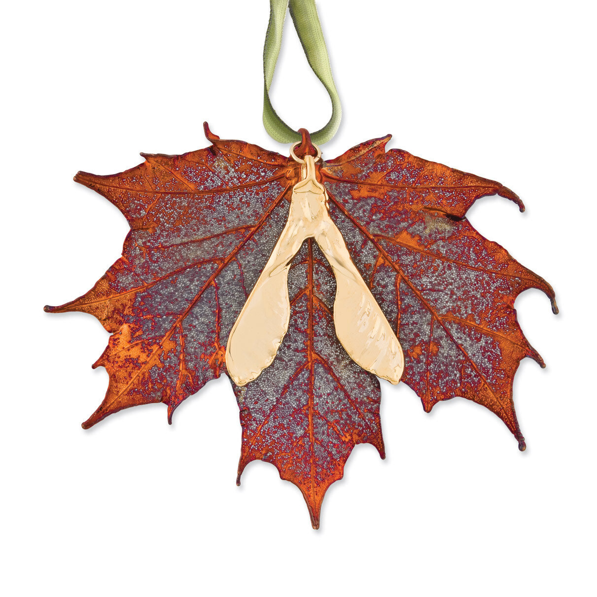 Maple Leaf 24k Dipped Seed Decorative Leaf Iridescent Copper Dipped GM3903