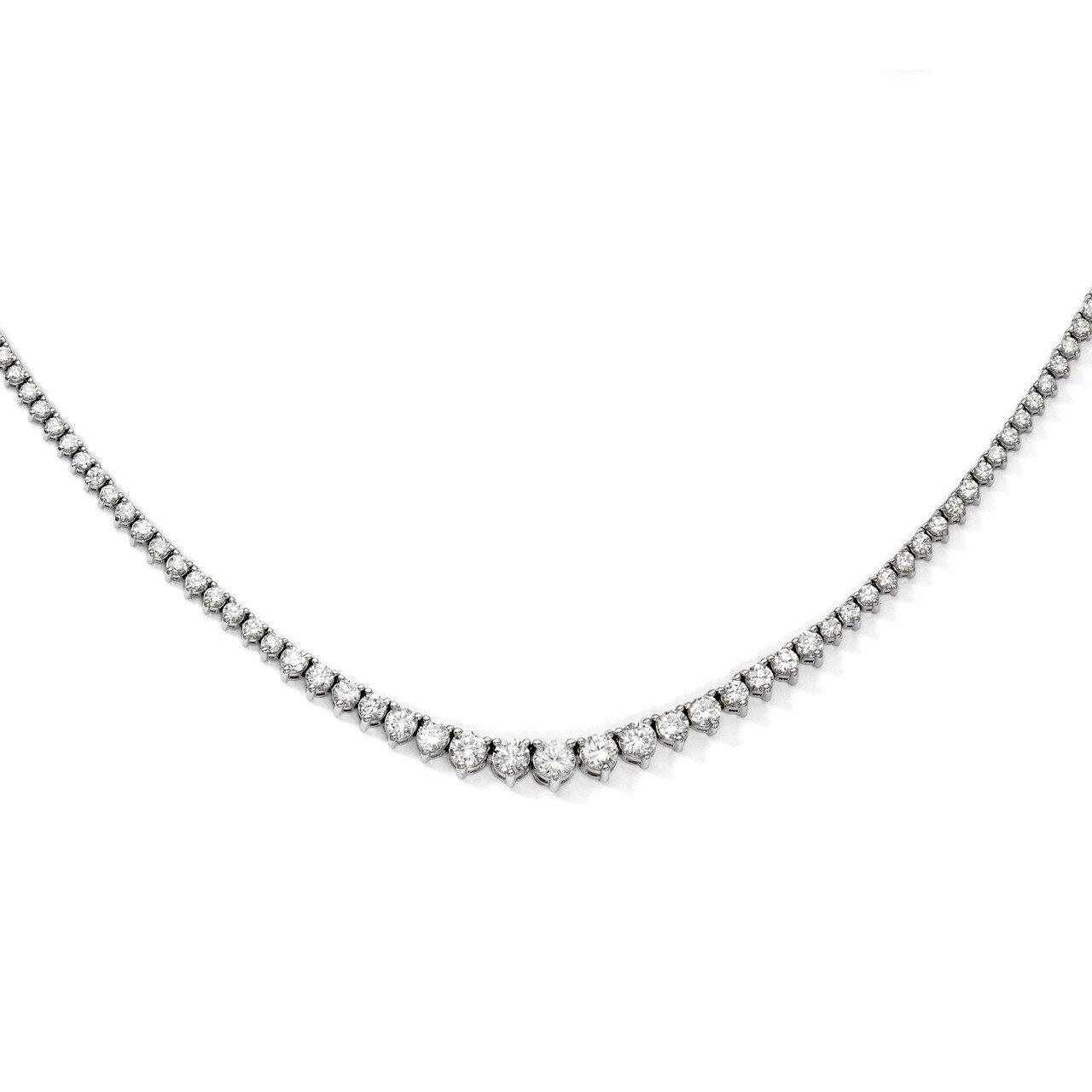 147 Stone Diamond Necklace Sterling Silver Rhodium-plated QG3129-17, MPN: QG3129-17, 886774298504