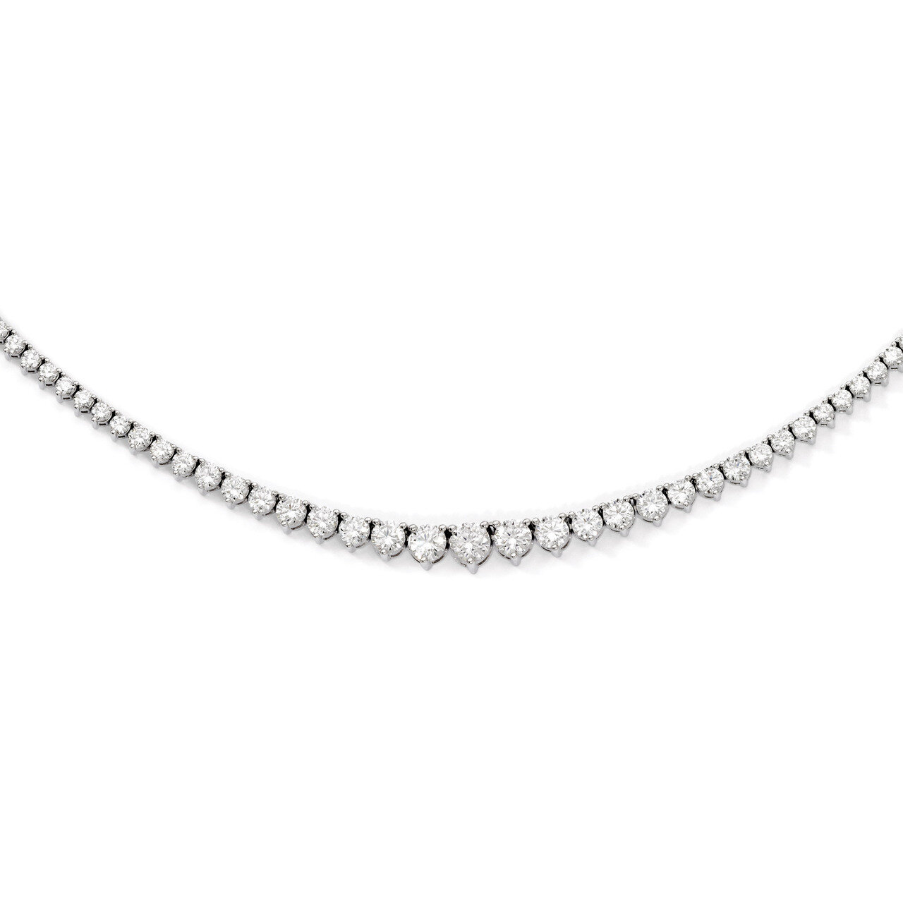 91 Stone Diamond Necklace Sterling Silver Rhodium-plated QG3131-17