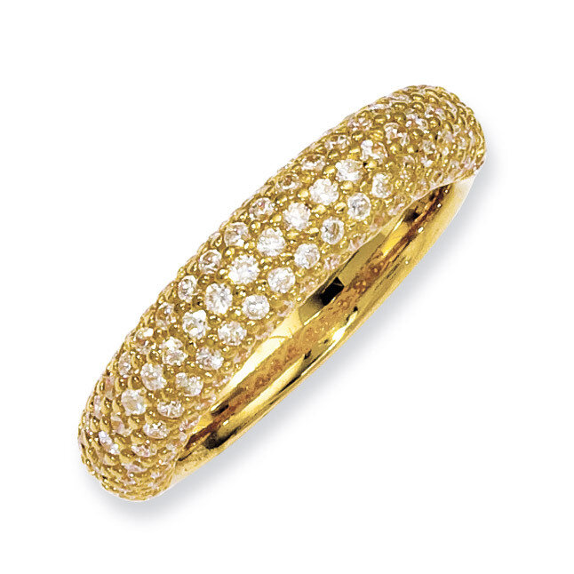 Gold-plated 113 Stone Diamond Ring Sterling Silver Pave QR3405Y-8, MPN: QR3405Y-8, 886774299747