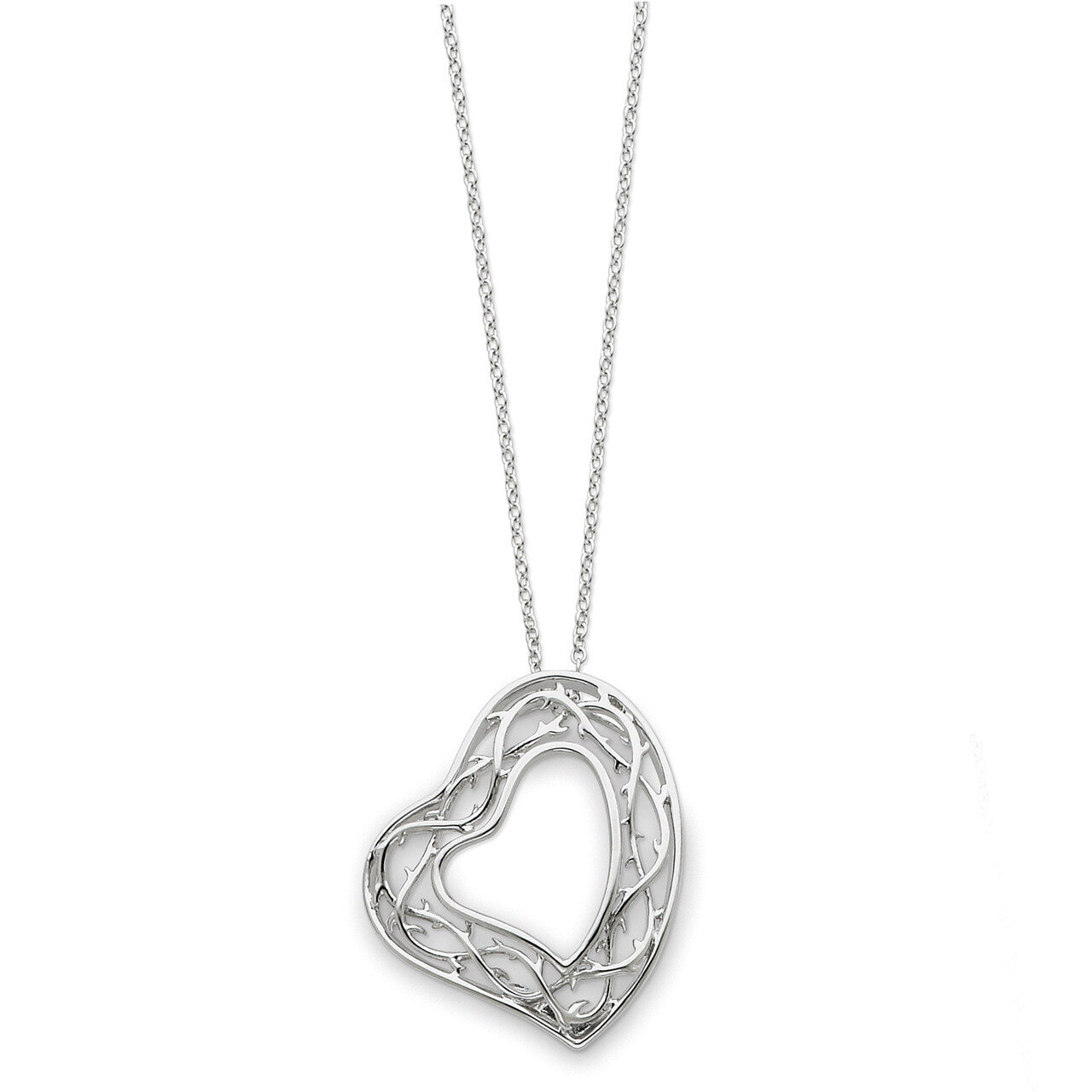 Amazing Love 18 Inch Heart Necklace Sterling Silver QSX109