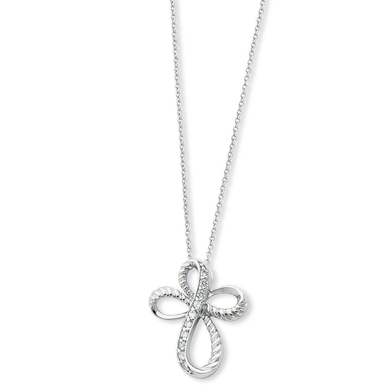 Endless Hope 18 Inch Cross Necklace Sterling Silver with Diamonds QSX123, MPN: QSX123, 883957715773